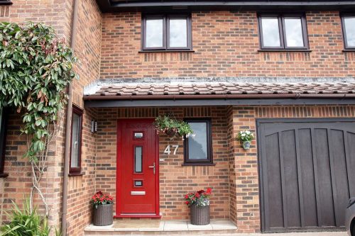 red composite front doors prices