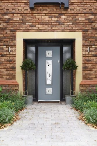 composite front doors with a side light plus decorative glazing and other benefits