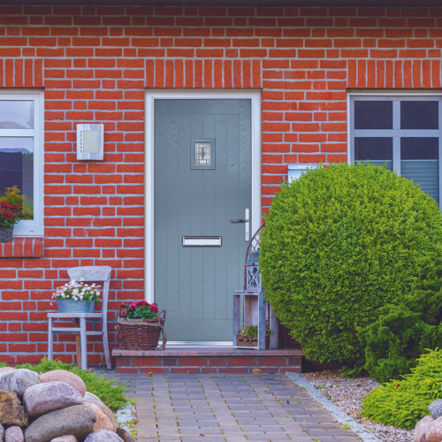 XtremeDoors Composite Door - Grey Traditional Handle