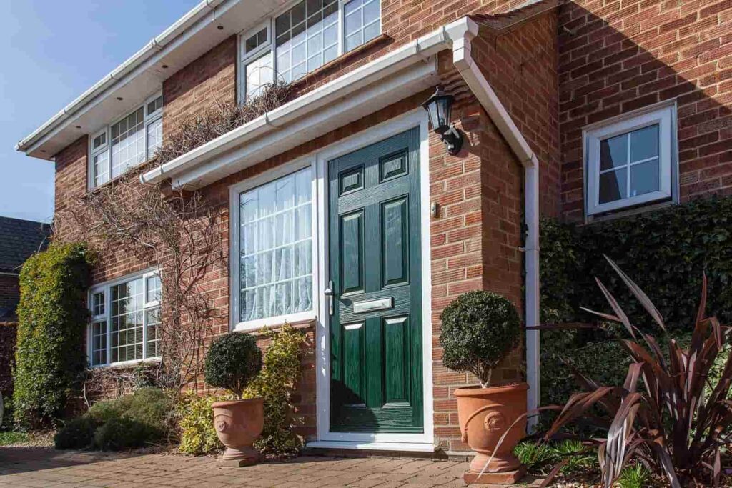 green upvc external doors