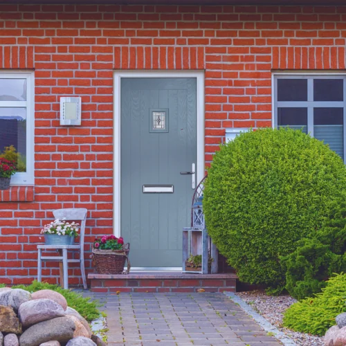 XtremeDoors Composite Door - Grey Traditional Handle